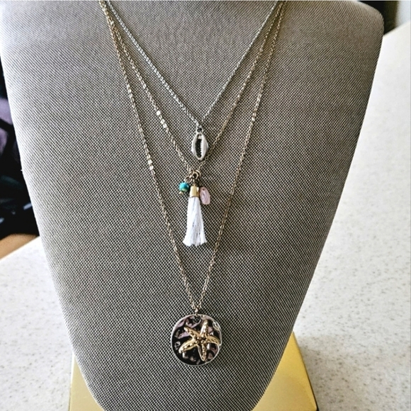 3Pcs Bohemian Conch Starfish Necklace